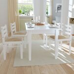 Vidaxl - chaises � manger lot de 4 blanc h�v�a solide et velours
