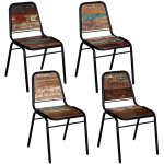 Vidaxl - chaises à manger lot de 4 bois de récupération solide Vidaxl - chaises à manger lot de 4 bois de récupération solide