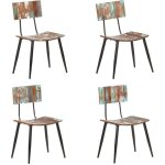 Vidaxl - chaises � manger lot de 4 bois de r�cup�ration solide