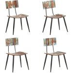 Vidaxl - chaises � manger lot de 4 bois de r�cup�ration solide