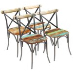 Vidaxl - chaises � manger lot de 4 bois de r�cup�ration solide