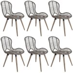Vidaxl - chaises  manger lot de 6 marron rotin naturel