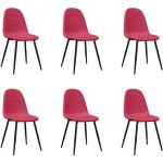 Vidaxl - chaises � manger lot de 6 rouge bordeaux velours