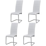 Vidaxl - chaises � manger cantilever lot de 4 blanc similicuir