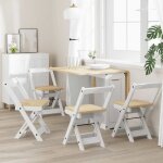 Vidaxl ? chaises � manger pliables lot de 4 ? bois massif de pin ? hauteur d'assise 43 cm ? repose - ...
