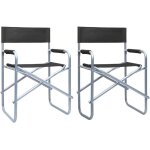 Vidaxl - chaises de metteur en sc�ne lot de 2 acier noir