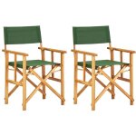 Vidaxl - chaises de metteur en sc�ne lot de 2 bois massif d'acacia vert