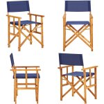 Vidaxl - chaise de metteur en sc�ne bois massif d'acacia bleu - chaise de jardin - chaise pliable - chaise ...