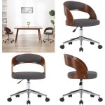 Chaise pivotante de bureau gris bois courbé et tissu - chaise de bureau - chaise pivotante - chaise ergonomiqu ... Chaise pivotante de bureau gris bois courbé et tissu - chaise de bureau - chaise pivotante - chaise ergonomiqu ...