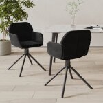 Vidaxl - chaises pivotantes � manger lot de 2 noir velours