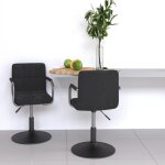 Vidaxl - chaises pivotantes  manger lot de 2 noir velours