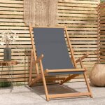 Vidaxl - chaise de plage pliable bois de teck solide gris