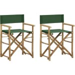 Vidaxl - chaises pliables de directeur lot de 2 vert bambou et tissu