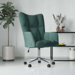 Vidaxl ? fauteuil relax vert fonc� en velours ? m�canisme de levage � gaz ? hauteur r�glable 94, 5 - ...
