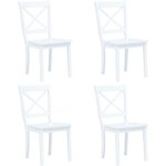 Vidaxl - chaises à manger lot de 4 blanc bois d'hévéa massif Vidaxl - chaises à manger lot de 4 blanc bois d'hévéa massif