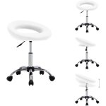 Vidaxl - chaise de travail roulante blanc similicuir - chaise de bureau - chaise de travail - chaise ...