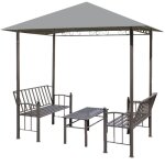Vidaxl - chapiteau de jardin avec table et bancs 2, 5x1, 5x2, 4m anthracite