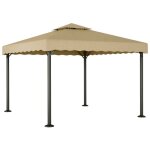 Vidaxl - chapiteau taupe 3x3 m aluminium et acier