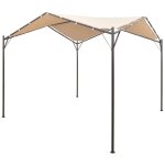 Vidaxl - chapiteau tente 4 x 4 m beige acier