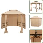 Vidaxl - chapiteau tente de jardin avec rideaux hexagonal 360 x 265 cm - abri jardin - tents de jardin ...