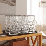 Vidaxl - chopes � bi�re avec poign�e en verre 6 pcs 1000 ml