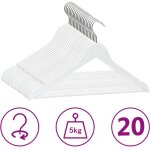 Cintres antid�rapants 20 pcs blanc bois dur vidaxl
