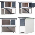 Clapier d'extrieur 1 porte gris bois - clapier lapin - cage animal domestique - enclos extrieur - habitat ...