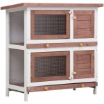 Clapier d'ext�rieur 4 portes marron bois vidaxl