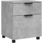 Classeur mobile, armoire de bureau avec roues gris b�ton 45x38x54 cm vidaxl 434083
