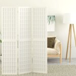 Cloison de sparation pliable 3 panneaux 120x170 cm blanc