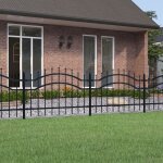 Vidaxl ? cl�ture de jardin en acier enduit de poudre 115 cm ? panneaux 110 x 75 cm avec sommet de lance ...