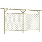 Clture  lattes de jardin avec pergola bois vidaxl