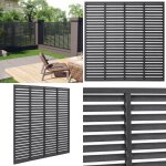 Vidaxl - clture  persiennes wpc 180x180 cm gris - clture - clture jardin - panneaux de clture - ...