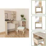 Vidaxl - coiffeuse bois d'ing�nierie 75x40x141 cm ch�ne - coiffeuse - meuble de salle de bain - table ...