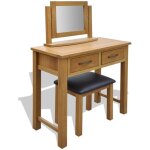 Vidaxl coiffeuse avec tabouret bois de ch�ne massif