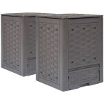 Composteurs de jardin 2 pcs 60x60x83 cm 600 l plastique rotin vidaxl Composteurs de jardin 2 pcs 60x60x83 cm 600 l plastique rotin vidaxl