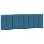 Coussin de t�te de lit bleu 160 cm velours