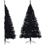 Demi sapin de nol artificiel avec support noir 240 cm pvc vidaxl