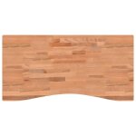 Vidaxl - dessus de bureau 100x(45 - 50)x2, 5 cm bois massif de htre