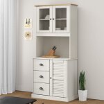 Vidaxl - dessus de commode vigo blanc 78x30x100 cm bois massif de pin