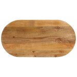 Vidaxl dessus de table 140x60x3, 8 cm ovale bois massif de manguier
