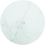 Vidaxl ? dessus de table en verre tremp� blanc �60x0, 8cm ? design marbre �l�gant ? durable et facile ...