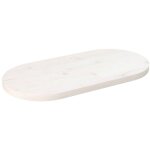 Vidaxl dessus de table blanc 60x30x2, 5 cm bois de pin massif ovale