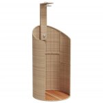 Vidaxl - douche d'ext�rieur beige 100x100x241, 5cm poly rotin bois acacia