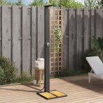 Douche d'ext�rieur noir 50x55x224 cm r�sine tress�e bois acacia vidaxl