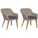 Vidaxl - ensemble de 2 chaises polyrattan lgantes des extrieurs avec diffrentes couleurs coussins ...