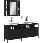 Vidaxl - ensemble d'armoires salle de bain 3 pcs noir bois d'ingénierie Vidaxl - ensemble d'armoires salle de bain 3 pcs noir bois d'ingénierie
