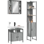Vidaxl - ensemble d'armoires de salle de bain 3 pcs sonoma gris Vidaxl - ensemble d'armoires de salle de bain 3 pcs sonoma gris