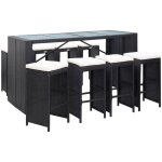 Vidaxl - ensemble de bar d'ext�rieur 9 pcs r�sine tress�e noir