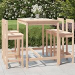 Vidaxl ? ensemble de bar de jardin 5 pcs en bois de pin massif ? table 121x82, 5x110 cm ? chaises 40x41, ...